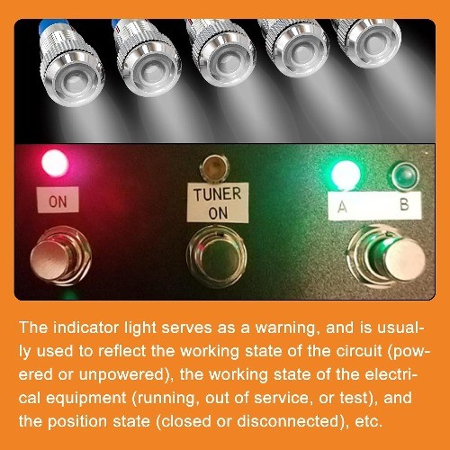 Energy Saving Indicator Light LED Panel Mount 12V 24V 110V 20mA 8mm Hole White