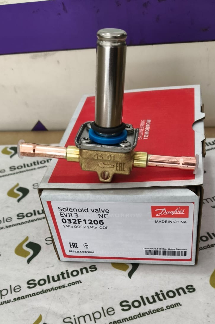 2PCS LOT- Danfoss 032F1206 Solenoid valve, EVR 3, Solder, ODF, 1/4- Brand New