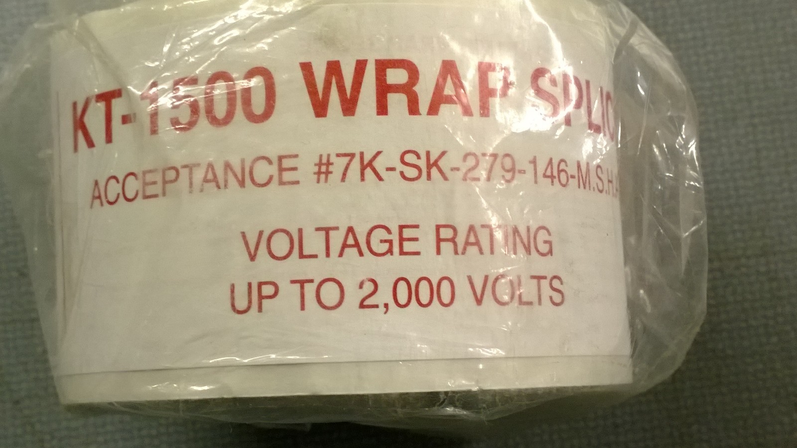 1 Roll of Splice One KT-1500 Wrap Splice 2,000 Volts – Brand New