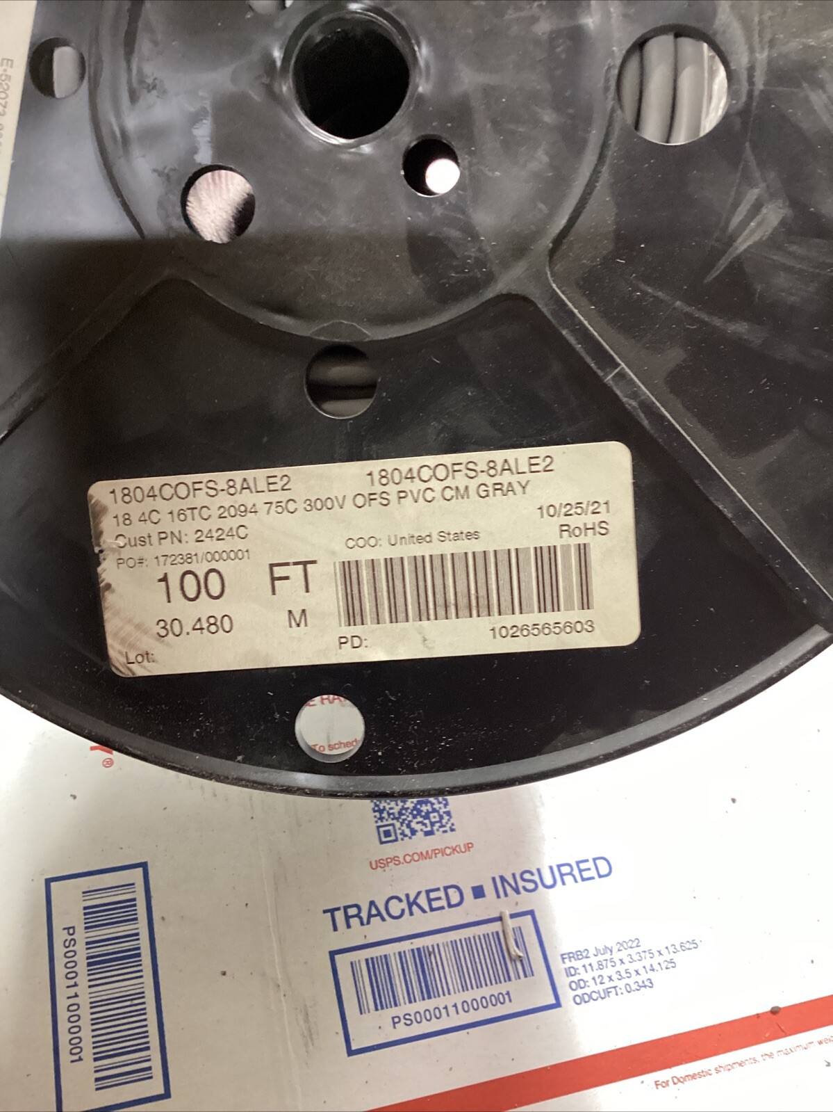100′ Alpha Wire 2424C 18/4C Shielded Control/Instrumentation Cable Gray 100 Feet
