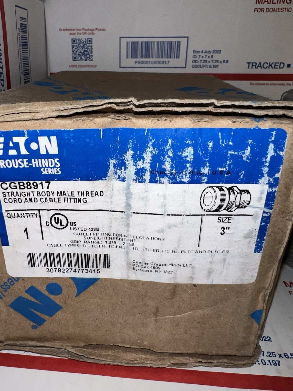 CROUSE-HINDS CGB8917 3” NPT WIRE CABLE CORD GRIP 1.875-2.188” *NEW IN BOX* 💥⚡️
