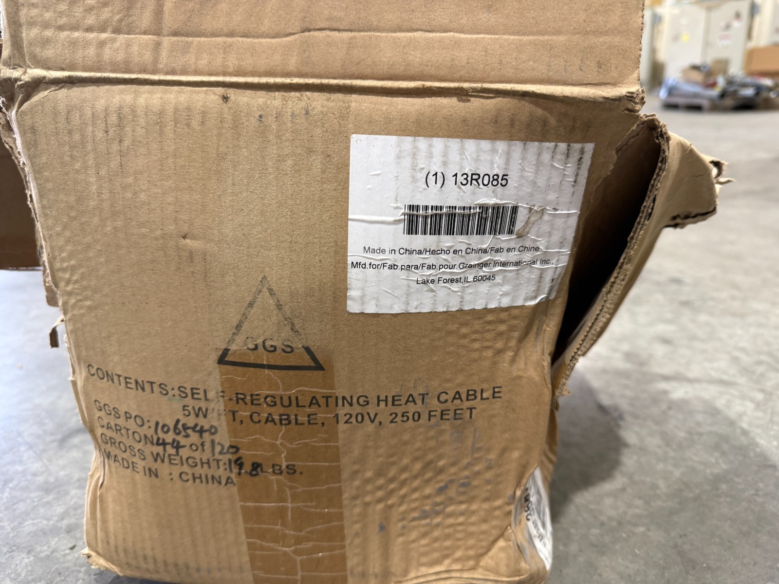 Electric Heating Cable, Model 5HTR1-CR, 250 ft. 120V, GRAINGER APPROVED 13R085
