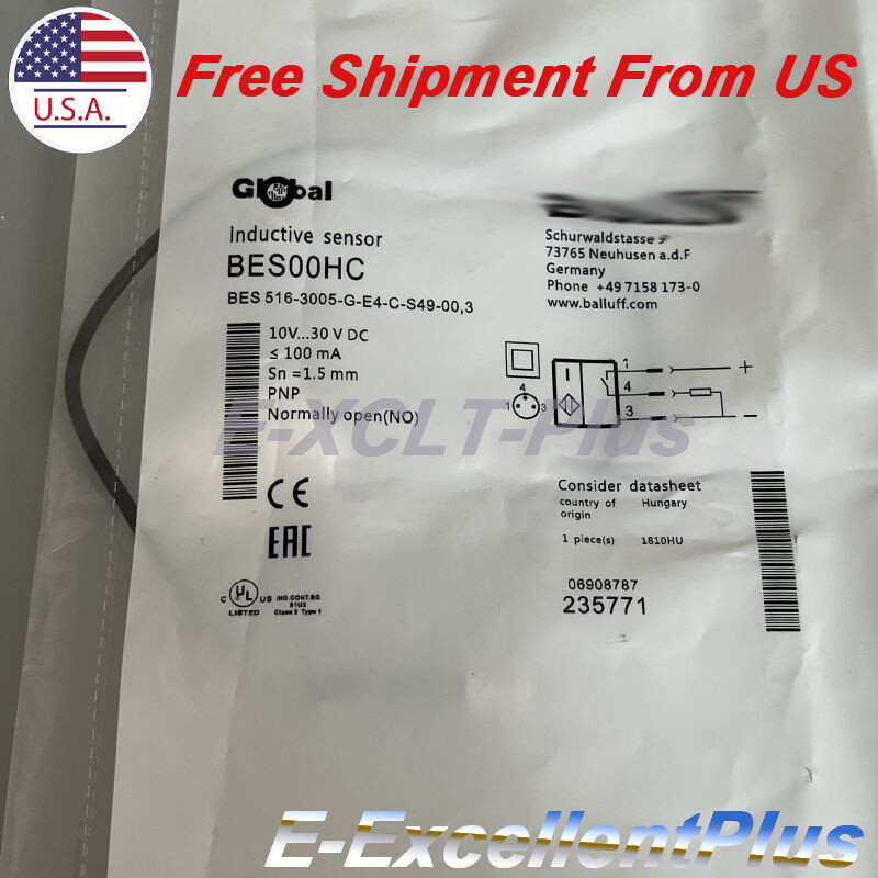 New Proximity Sensor For BALLUFF BES00HC BES 516-3005-G-E4-C-S49-00,3 10-30VDC