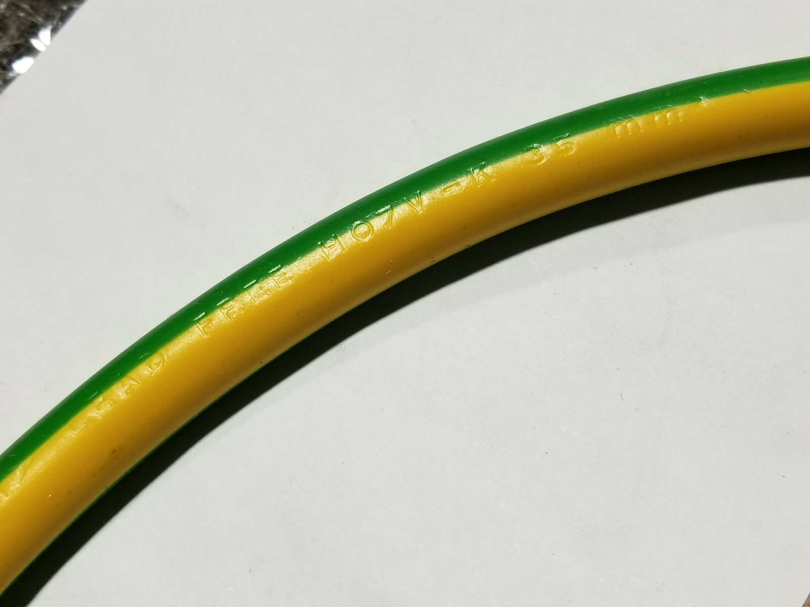 Lapp Kabel 4521002 #2awg HAR H07V-K Bare Copper Hook Up/Lead Wire Yellow/Green