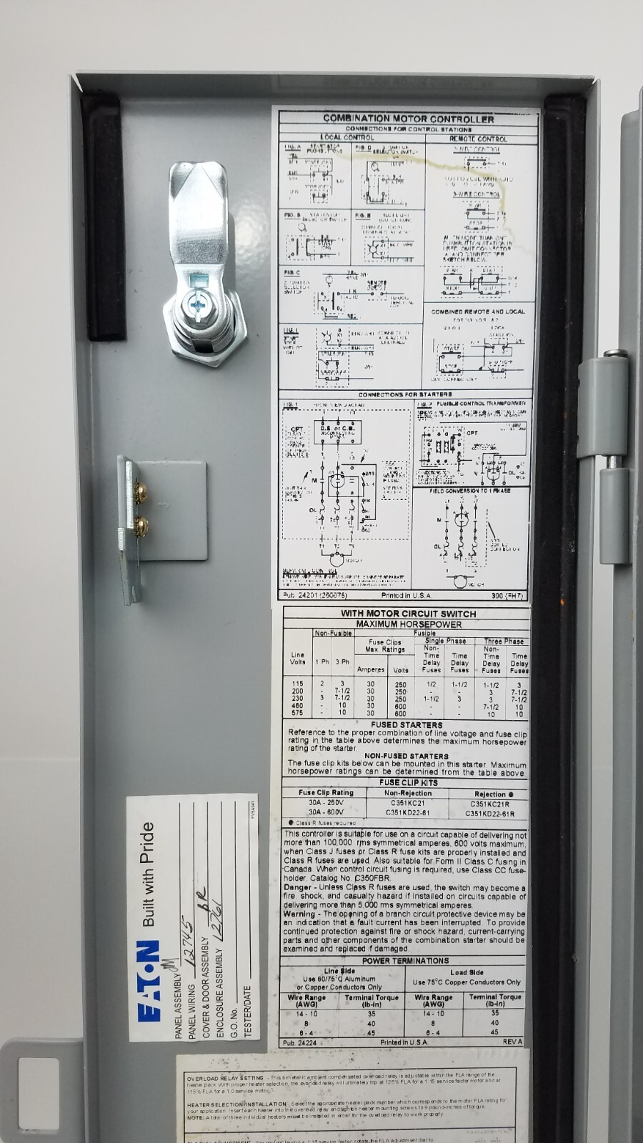 ECN1611CRC Eaton Size 1 480V Combination Starter W/Fused Disconnect