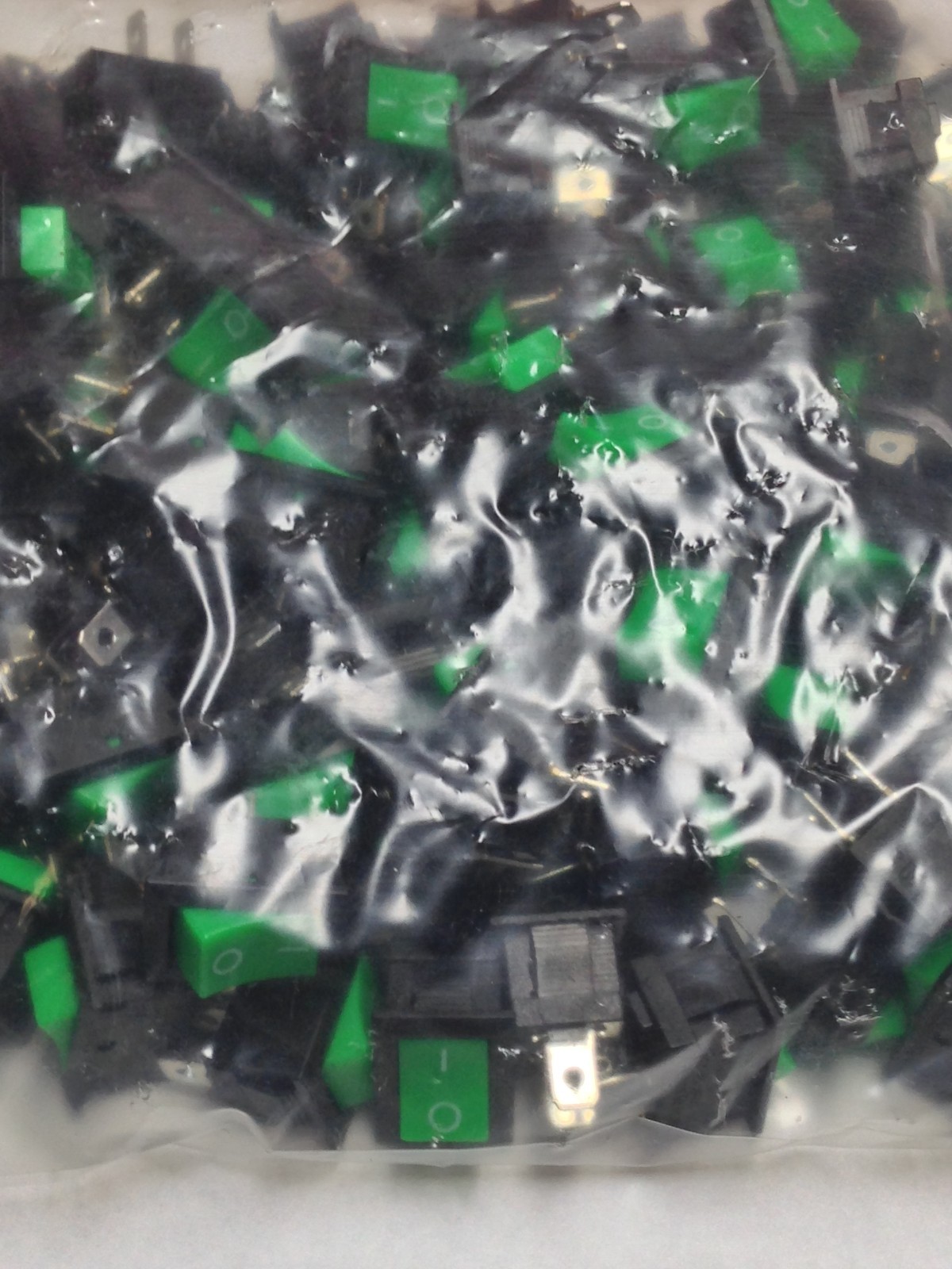 ROCKER SWITCH GREEN ON/OFF 2 PINS 12V DC 240V AC 100pcs