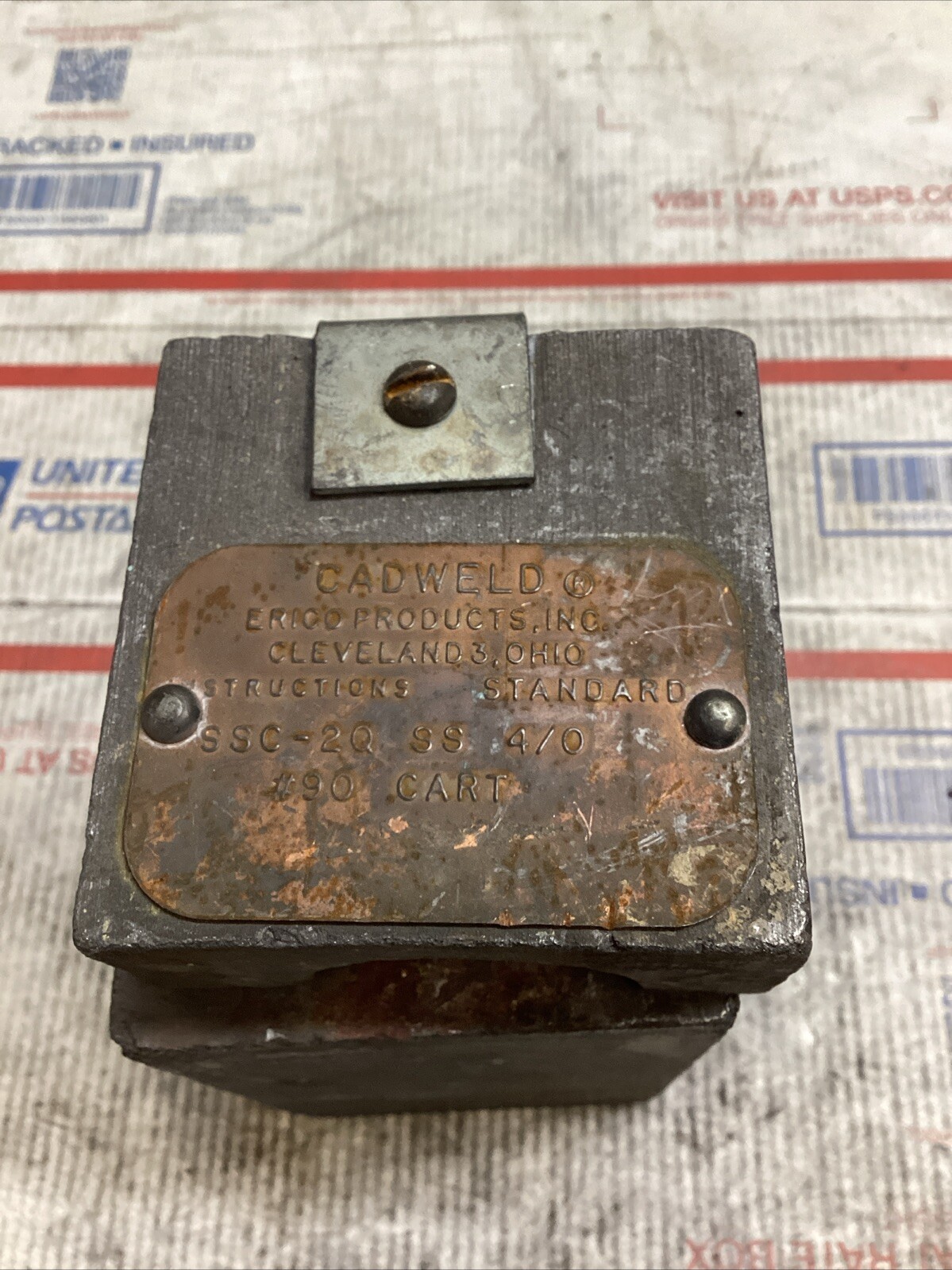 ERICO CADWELD SSC-2Q SS MOLD 4/0 CONC RUN & TAP #90 CART ED4U 3295
