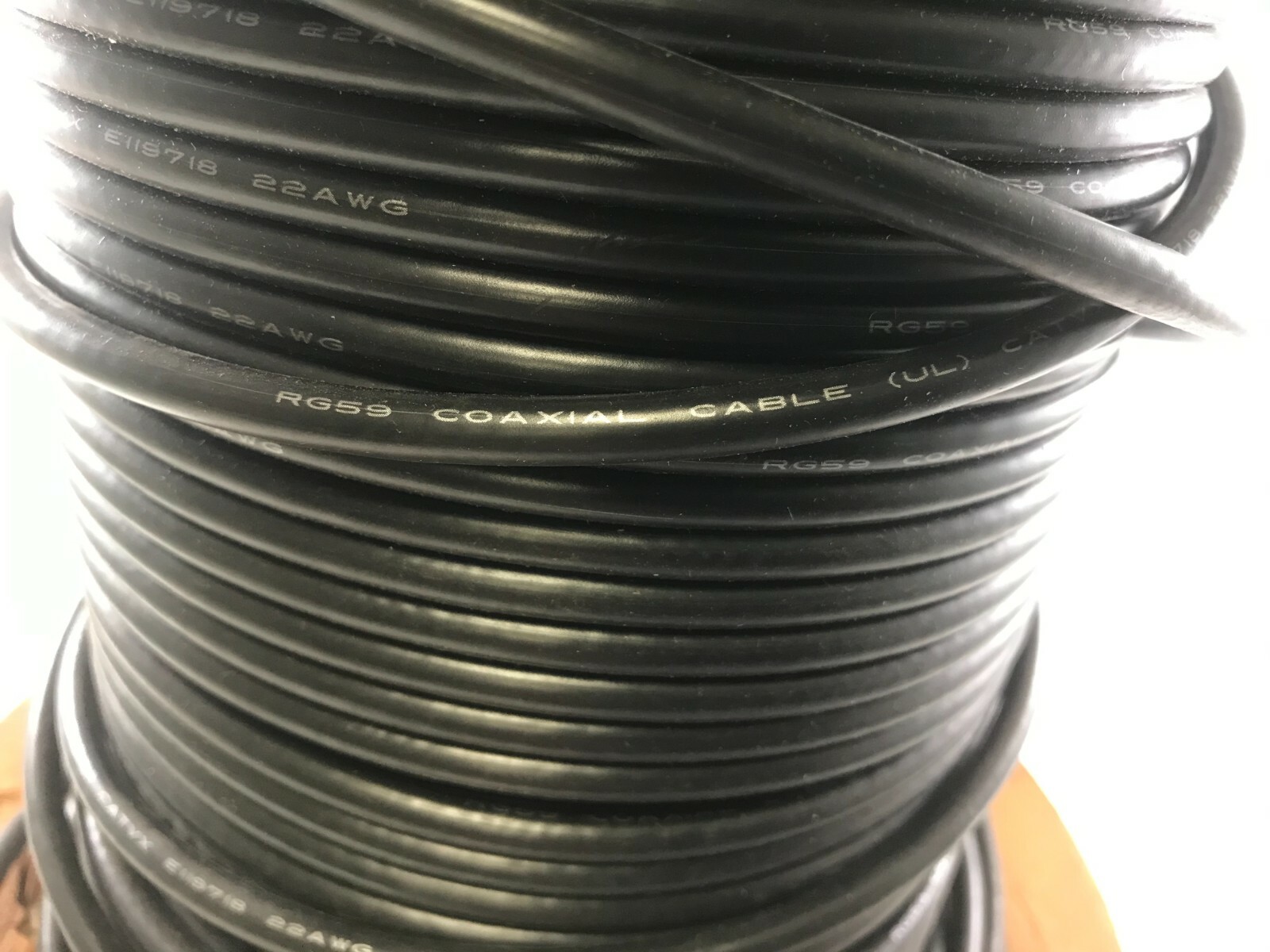 RG59 SIAMESE COAXIAL CABLE UNTERMINATED 75 Ω 3.6mm OD SECURITY CAMERA (50FT)
