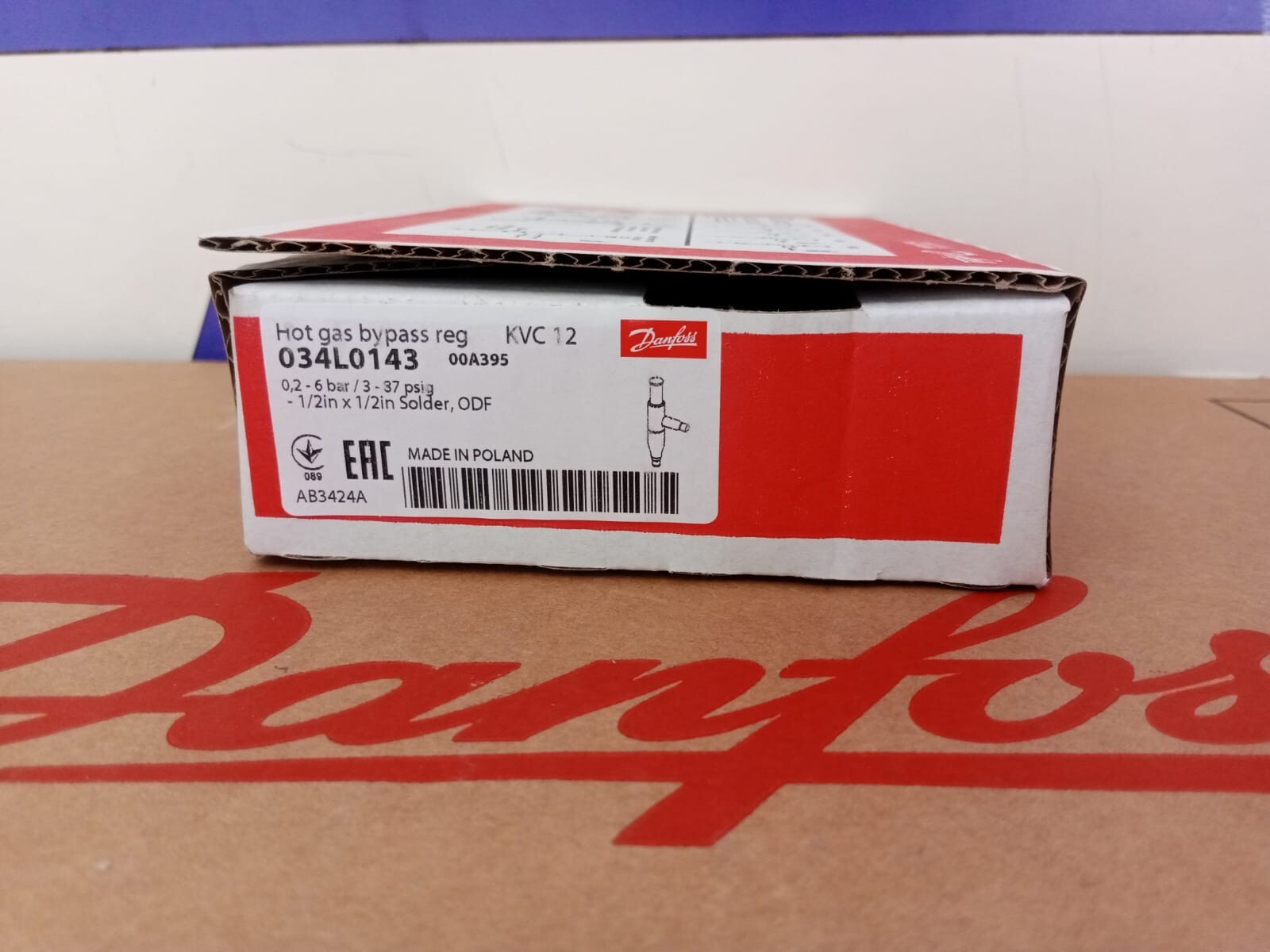 1PC- Danfoss 034L0143 Hot gas bypass regulator, KVC 12- Brand New