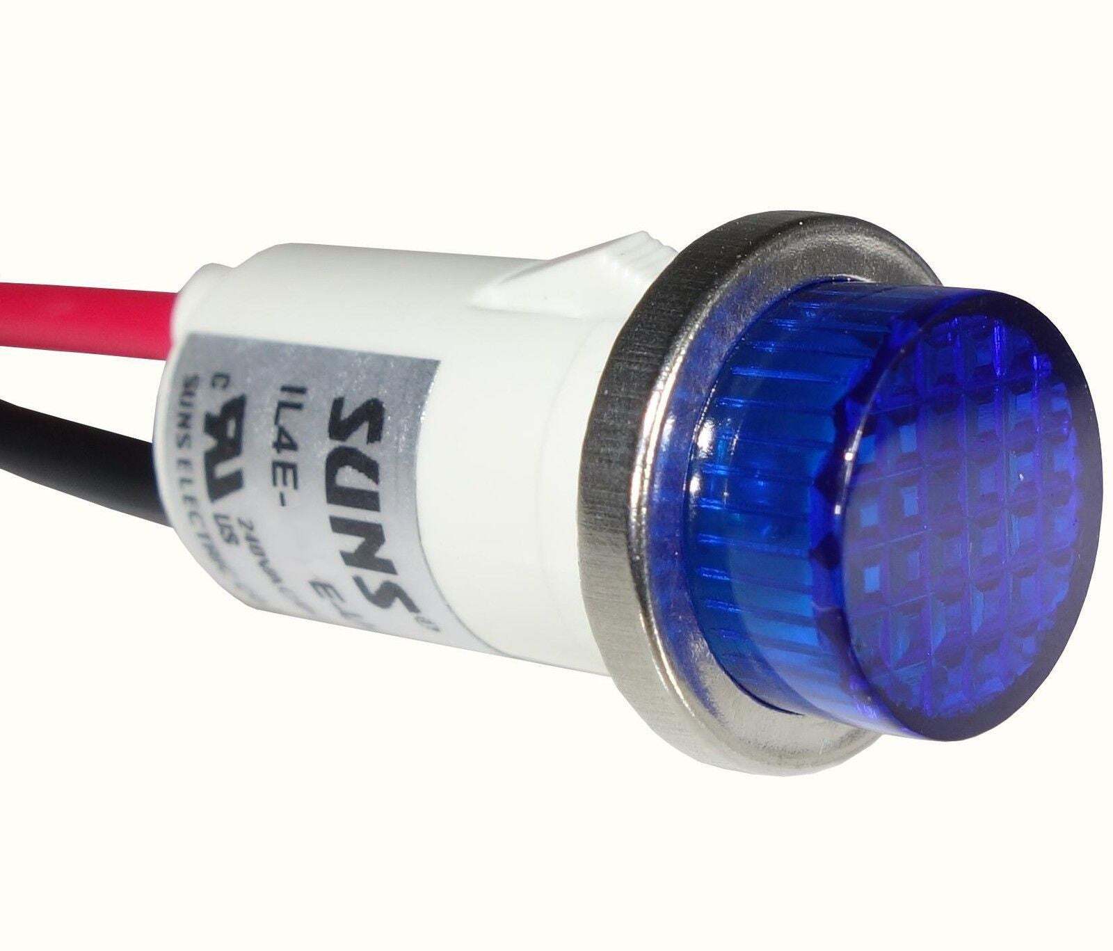 SUNS IL4E-24E-U-U6 LED 1/2″ Blue Indicator Light Raised 24V Solico Ideal