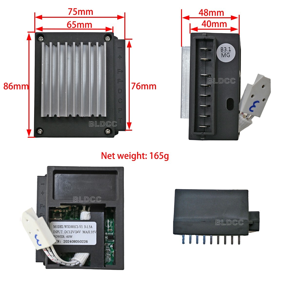 60W Refrigerator Inverter Compressor Driver ZY-CC60DC12/24V-B3 for QD20G ZH25G