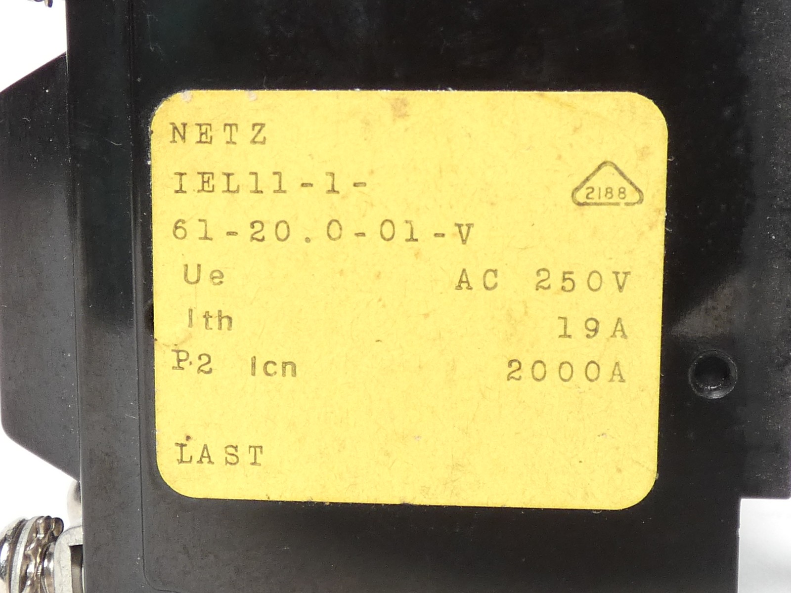 Airpax IEL11-1-61-20.0-01-V Circuit Breaker 2P 20A 250V