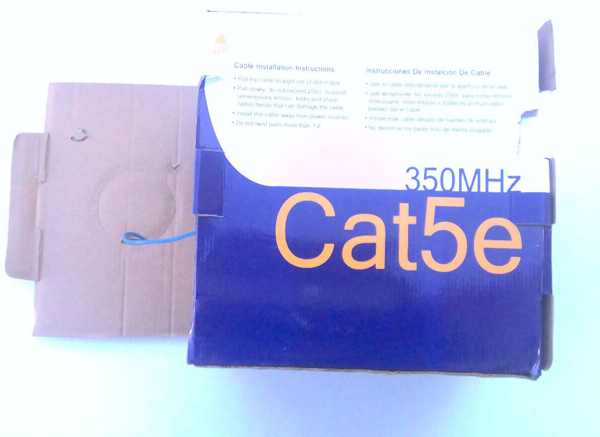 CAT5E 350MHz CMR unshielded twisted pair blue 1000 ft (DAMAGE BOX)