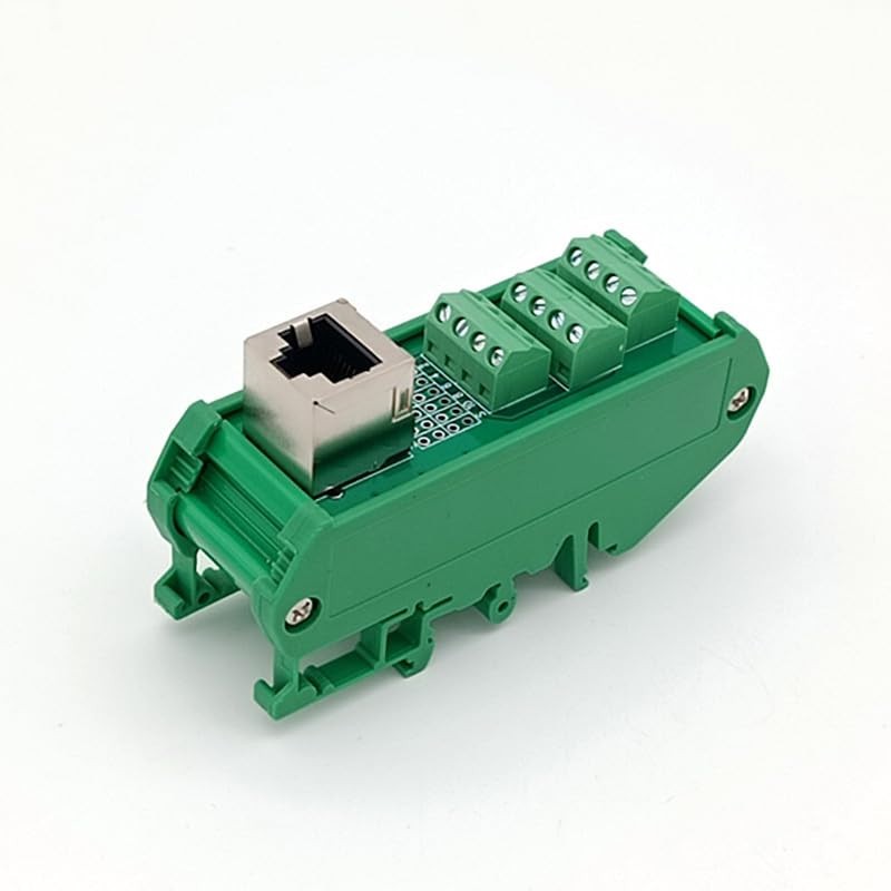 Slim DIN Rail Mount RJ50 10P10C Breakout Board Interface Module