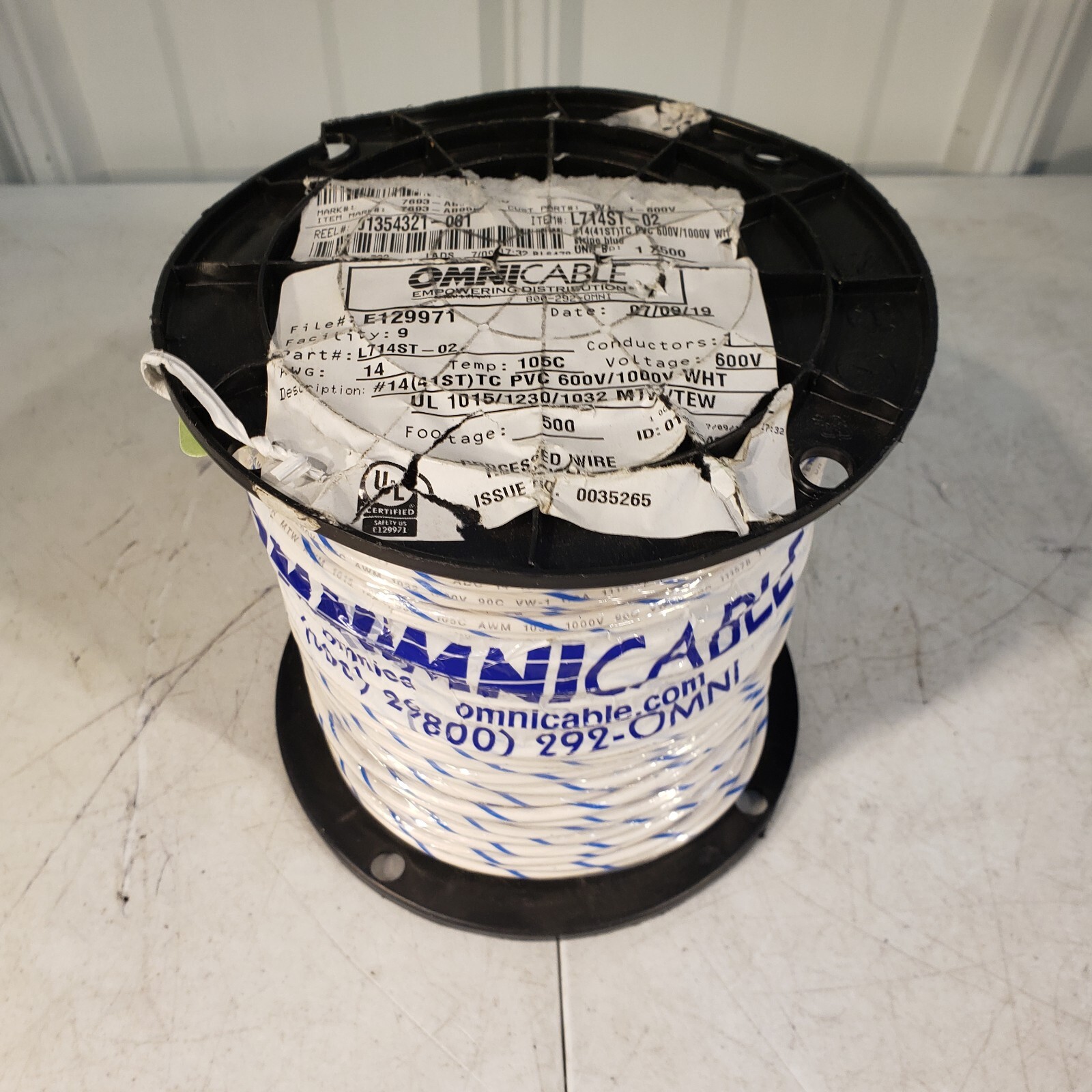 PRICE PER FOOT – Omnicable L714ST-02 Single Conductor 14 AWG 600V 105⁰C
