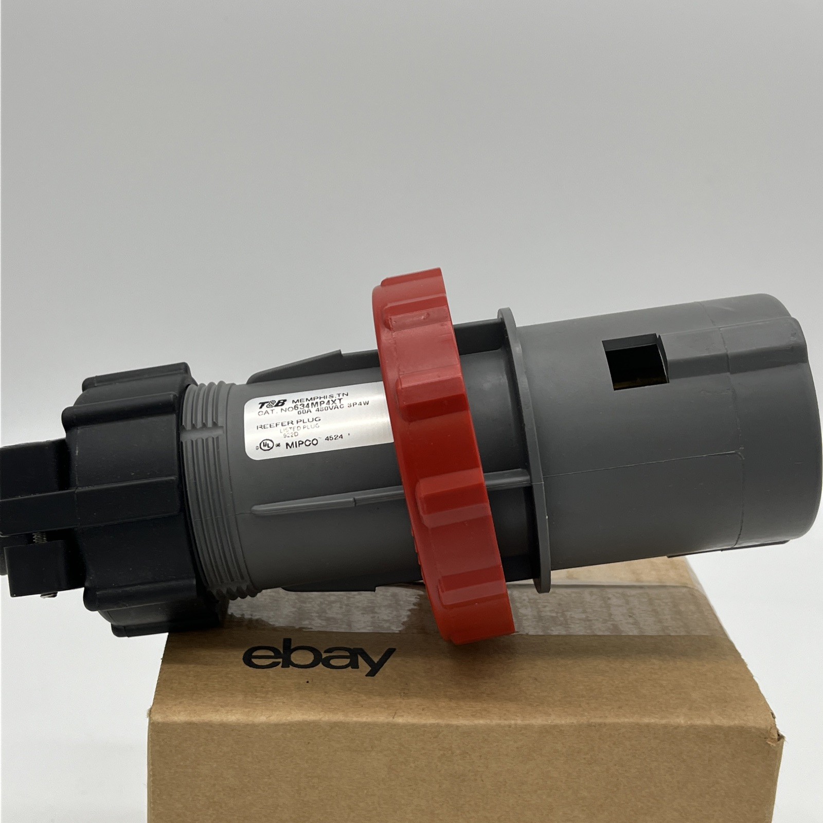 ABB THOMAS & BETTS 634MP4XT Reefer Plug 60A 480VAC 3/4 I.D. Cable Bushing