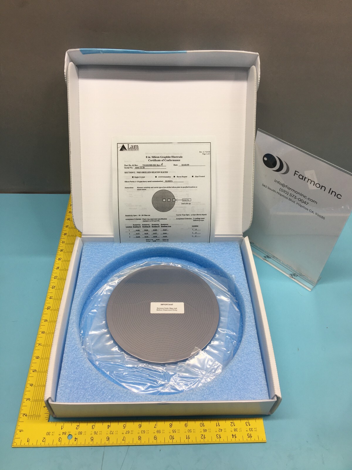 LAM 715-011909-501 PLATE, UPPER ELCTDRODE 8″ POLISHED CAPTIVE, 123498