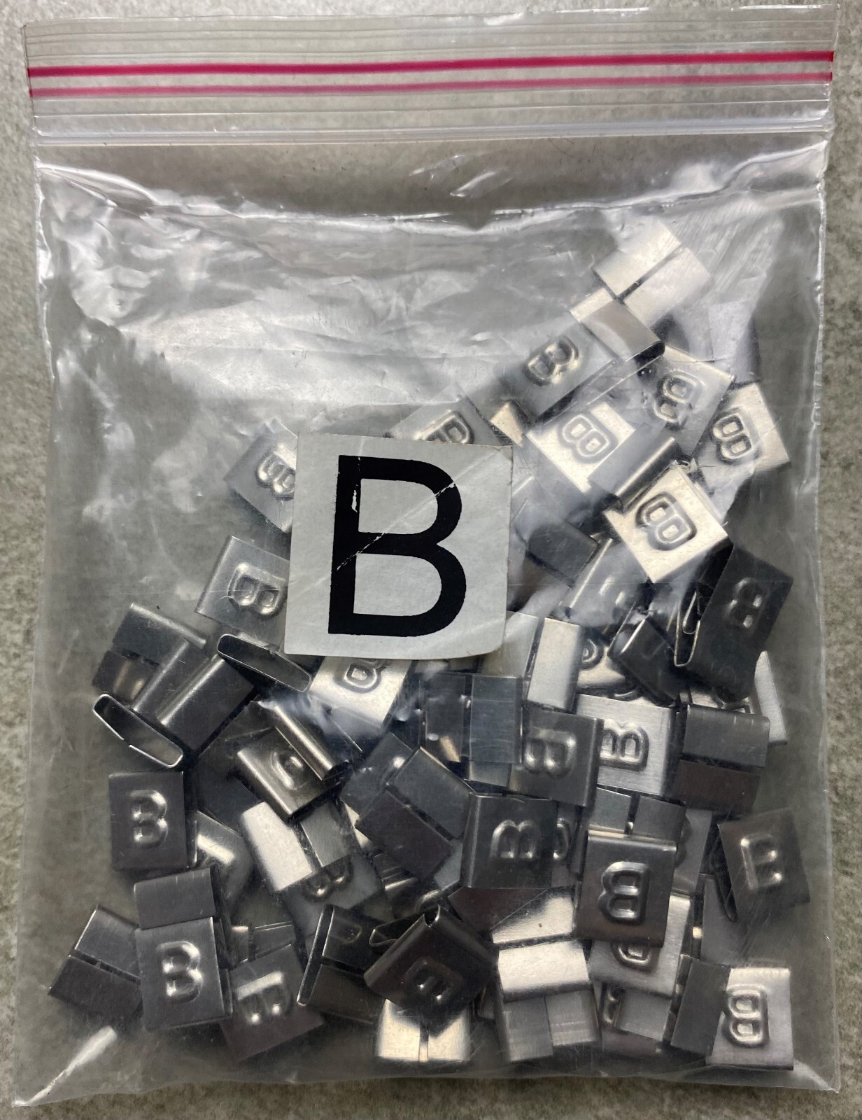 HAYATA ID-B, Stainless Steel Cable Marker 316SS, Symbol “B” , 100 Pc’s Pkt