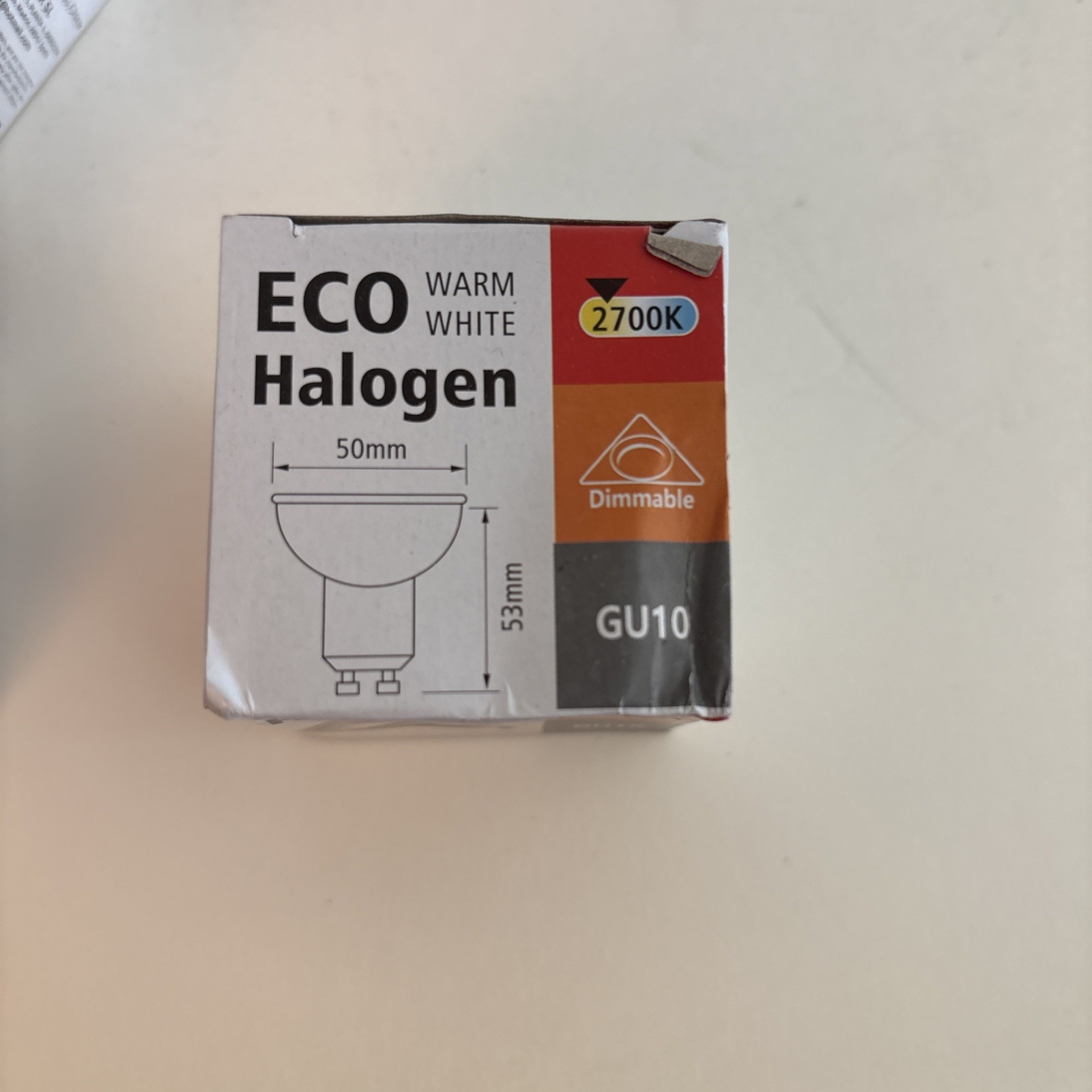 Eco Halogen GU10 Dimmable Spot Light Bulb 2700K Lamp Lot Of 5 Bulbs OPEN BOX