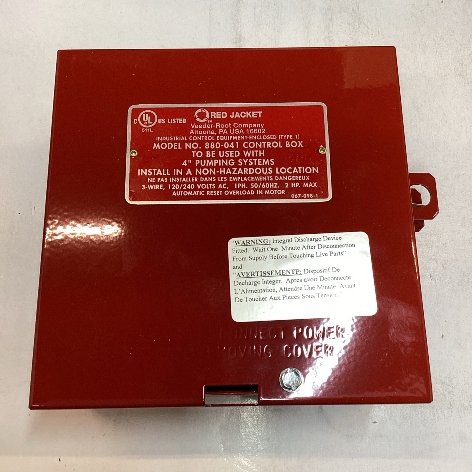 Veeder-Root 00880-041-5 Red Jacket Standard Control Box