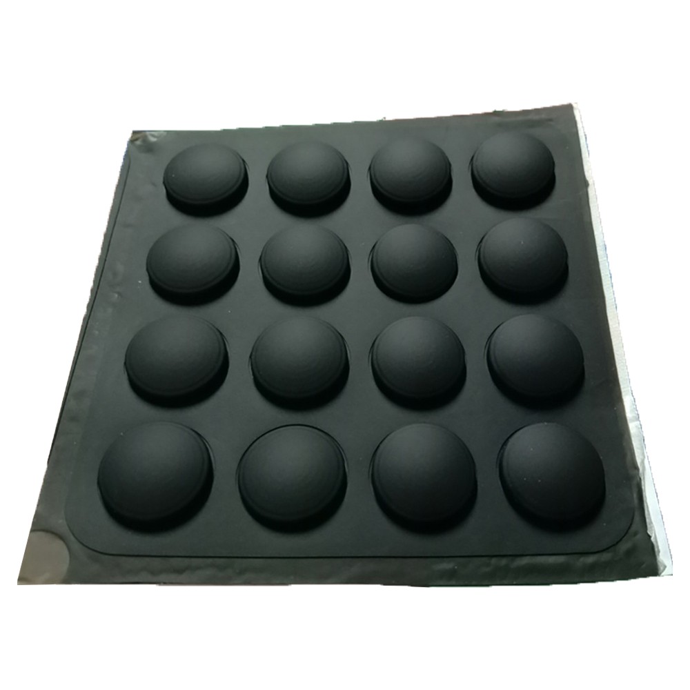 Black 4 -179mm Silicone Rubber Feet Non Slip Round Anti Impact Self Adhesive Pad