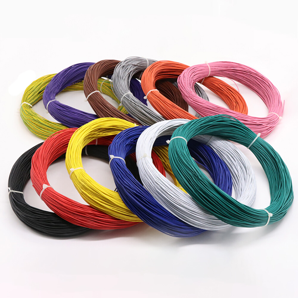 UL1007 16 AWG-30 AWG 12 Colors Flexible Electronic Wire Stranded Cable 300 Volt