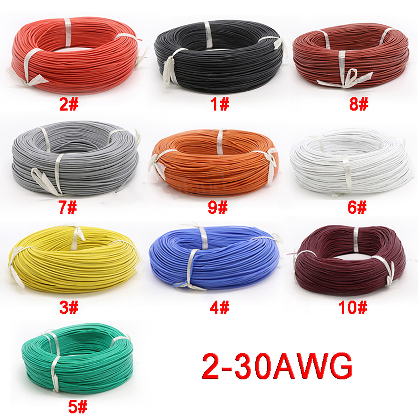 Flexible Silicone Cable Wire 2/4/7/8/10/11/12/13/14/15//16/17/18/20/22 – 30 AWG
