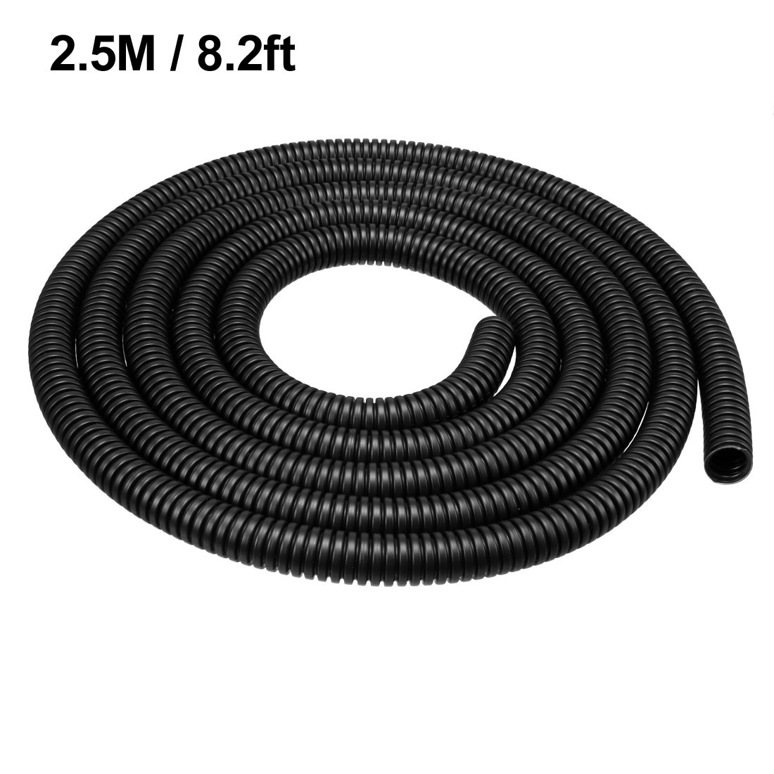 2.5 M 8.5 x 11.5 mm PP Flexible Corrugated Conduit Tube for Garden,Office Black