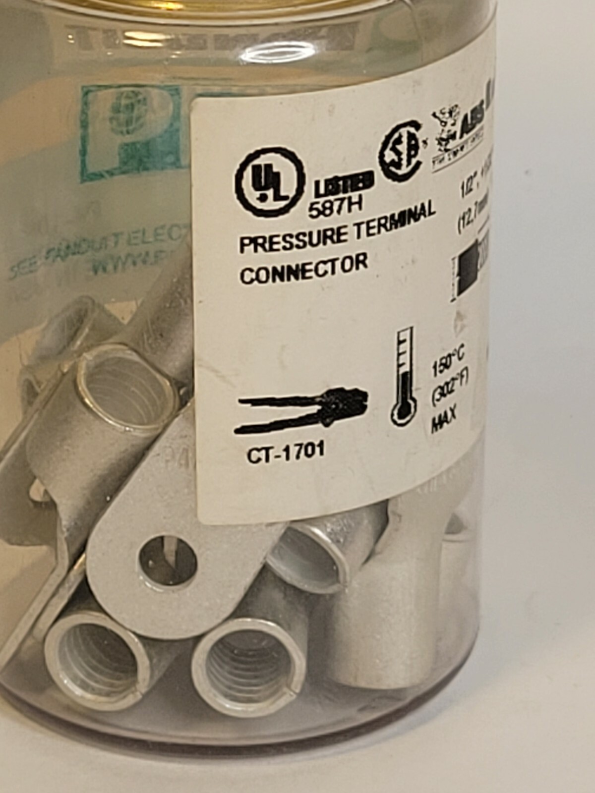 Panduit P4-10R-E, Ring Terminal, 4 AWG, 15 pcs, Non-Insulated, (15 Items)
