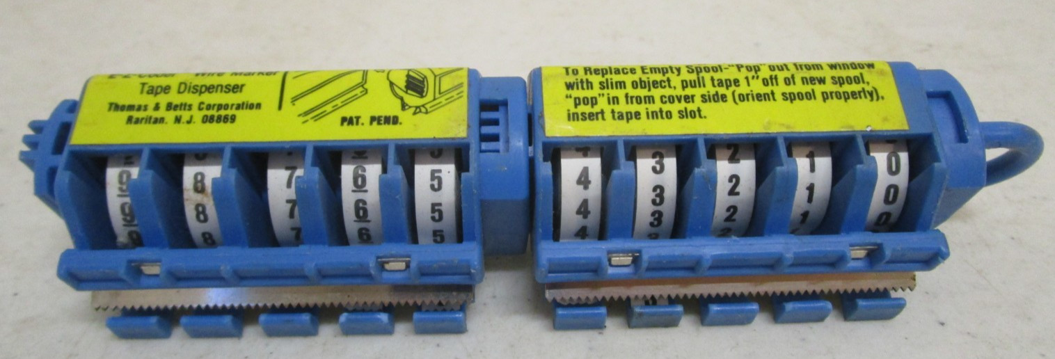 NEW THOMAS & BETTS T&B WIRE MARKER TAPE DISPENSER WITH TAPE
