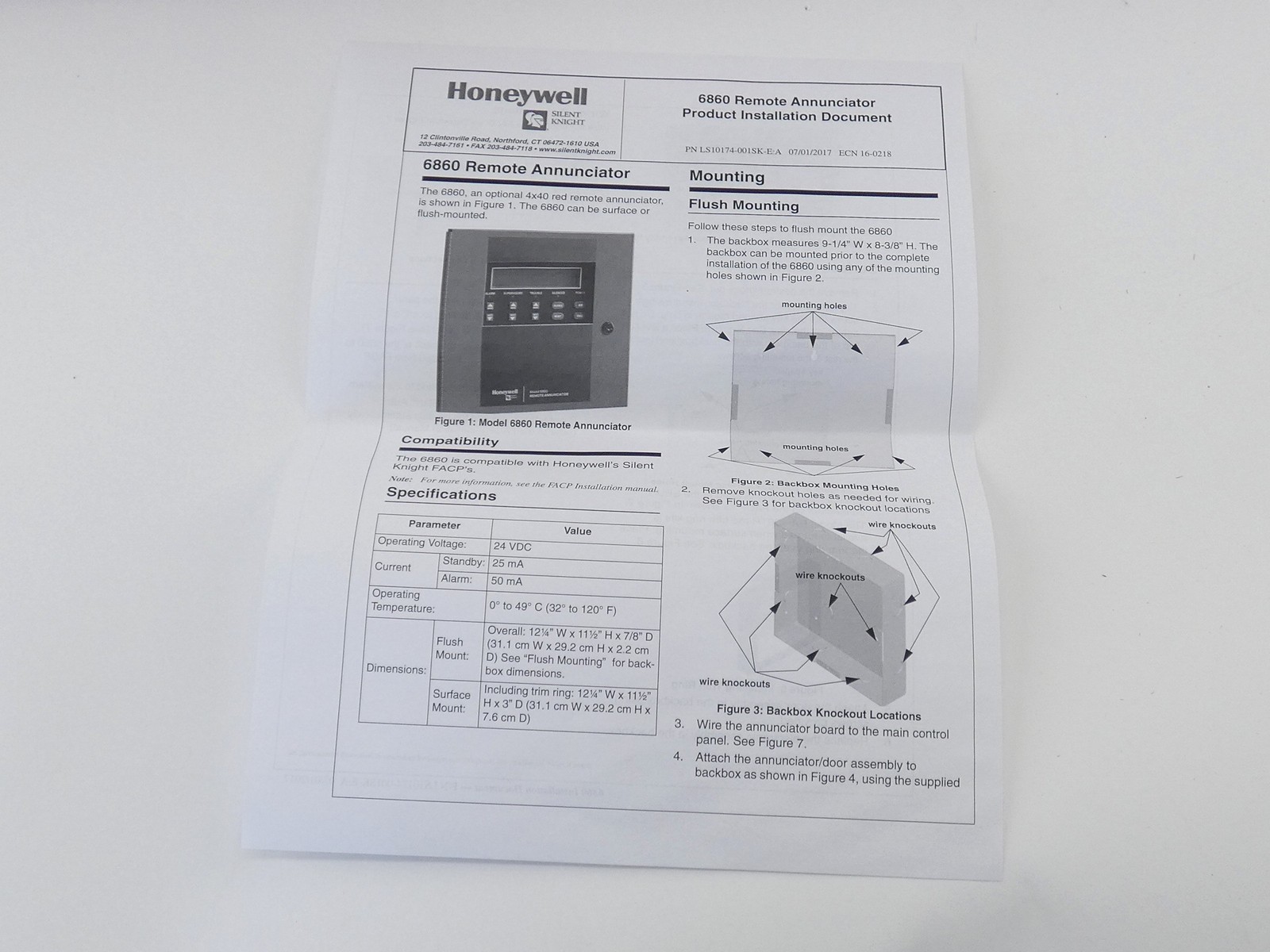 Honeywell 6860 Silent Knight Fire Alarm Remote Annunciator – NEW Surplus!