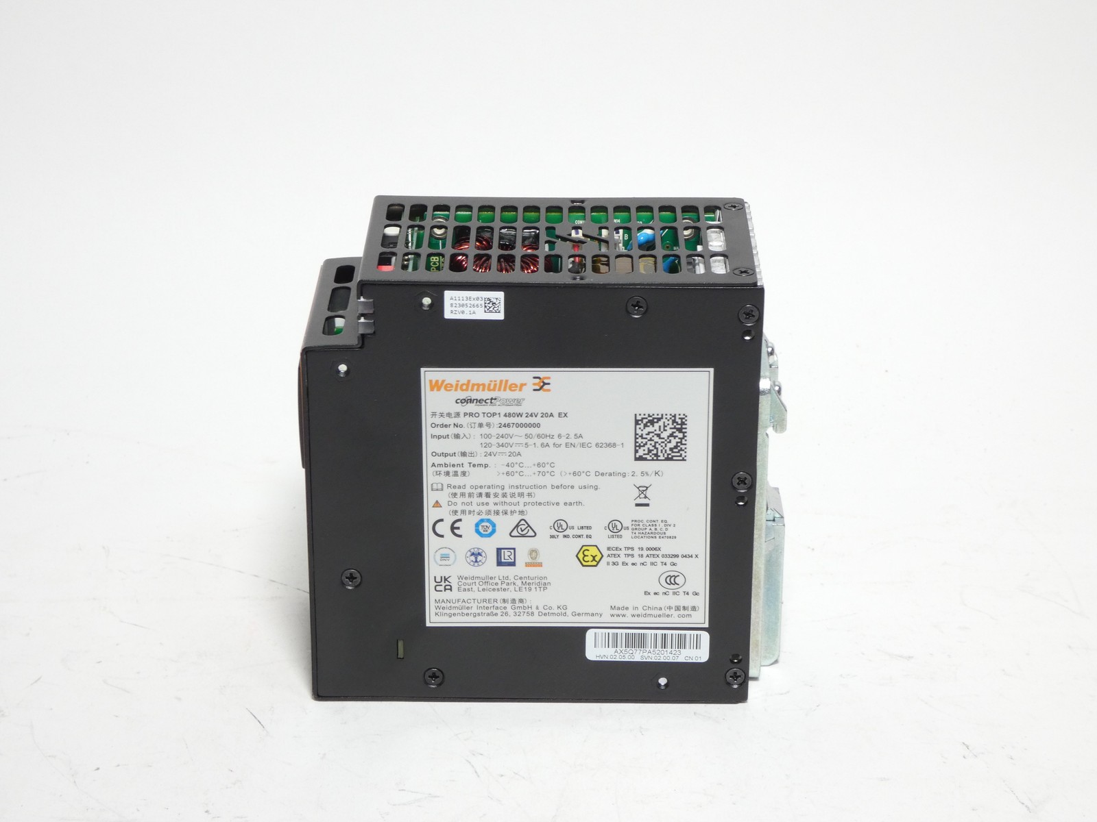 Weidmuller 2467000000 Power Supply PRO TOP1 480W 24V 20A – NEW Surplus!