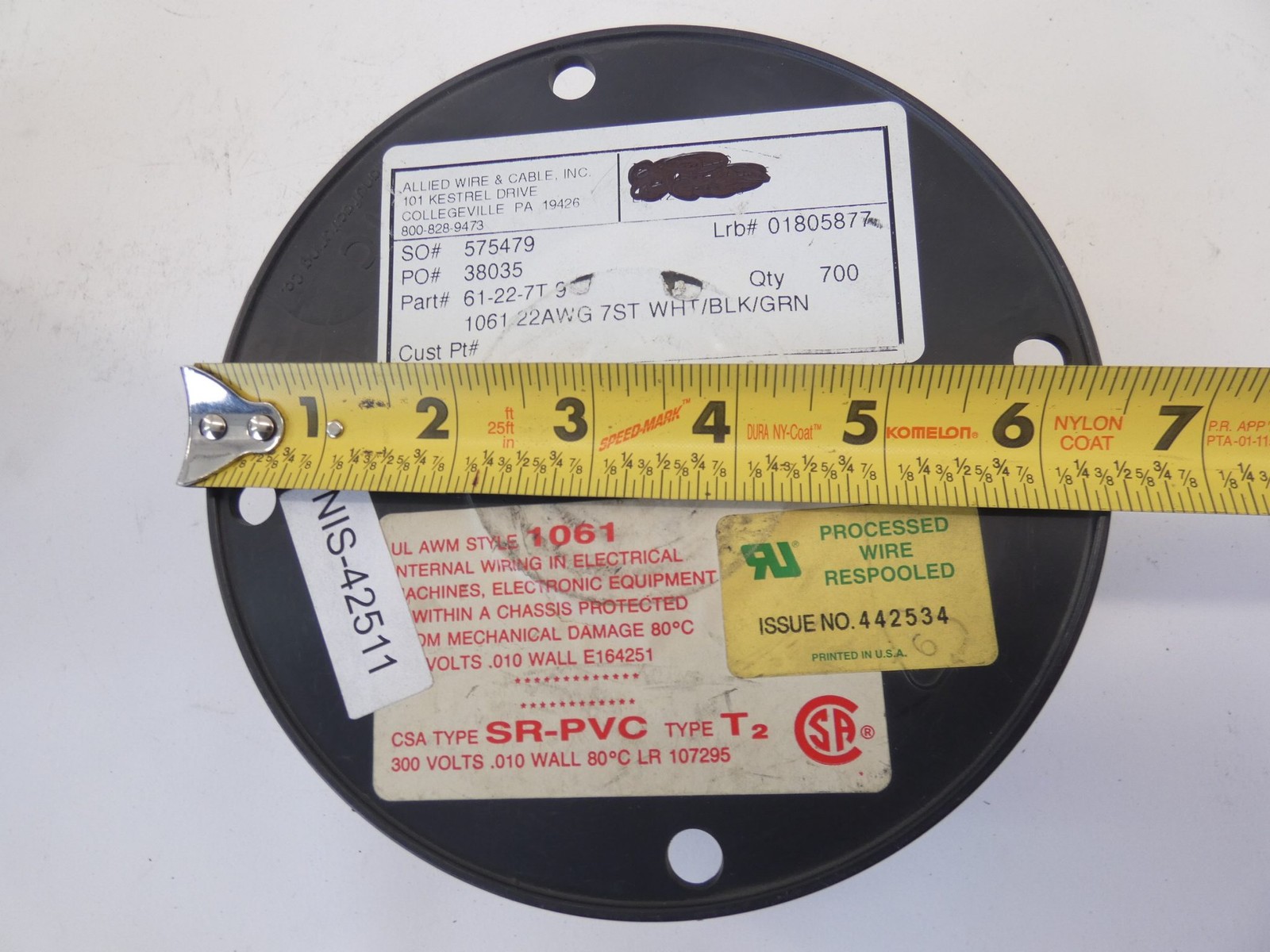 *Lot of 3* Allied Wire & Cable Wire Spool Reels 61-22-7T-9, 07-20-10T-9/2, 07…