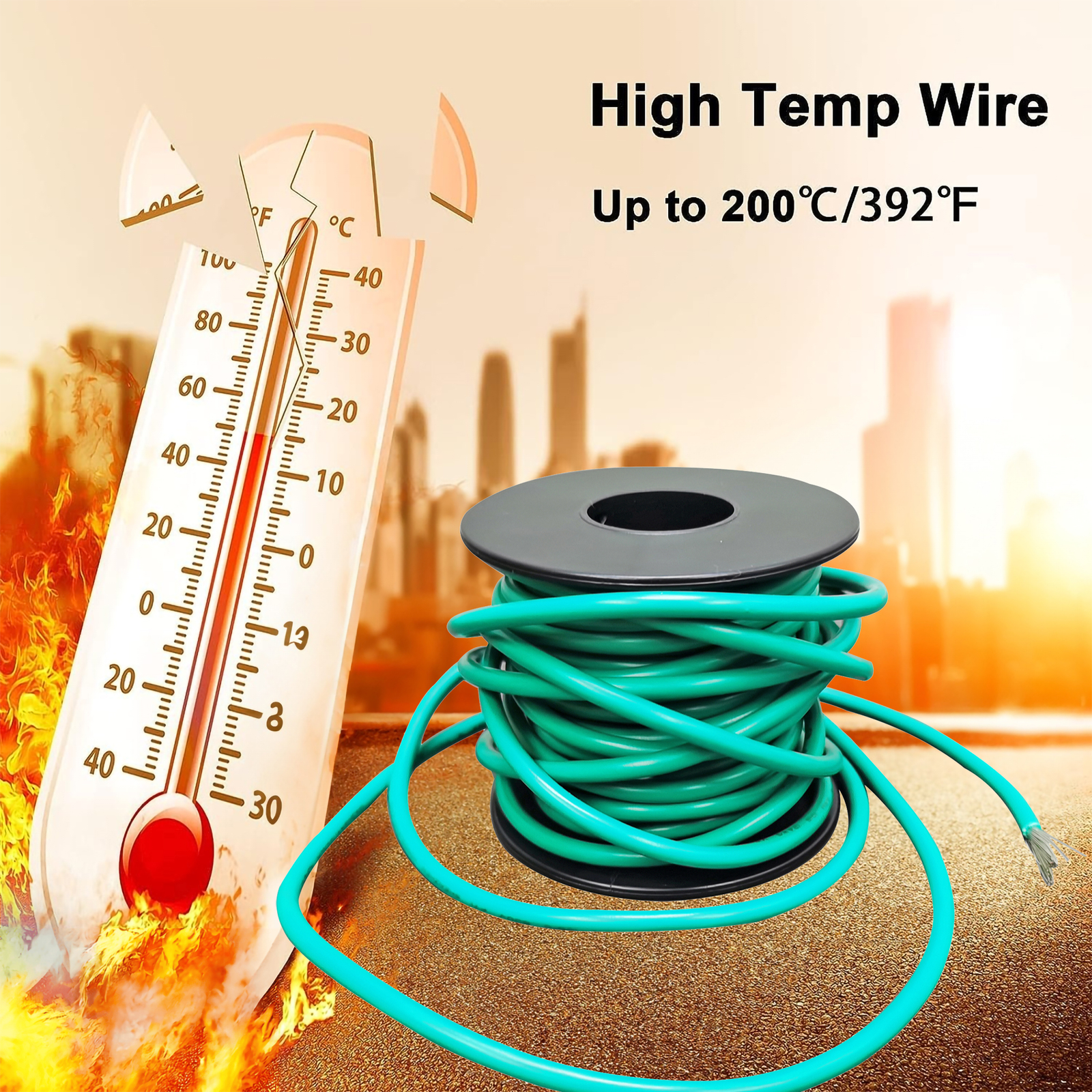 12AWG Tinned Copper Wire (Green), 26.25Ft Flexible 65-Stranded Electrical Wire