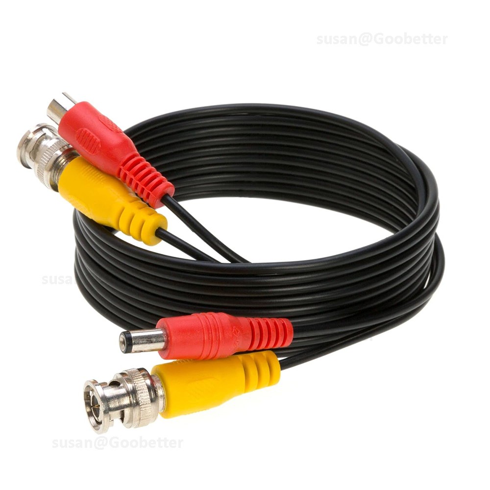 BNC DC POWER VIDEO SECURITY CCTV CAMERA DVR EXTENSION CABLE DATA LEAD WIRE 1-50m