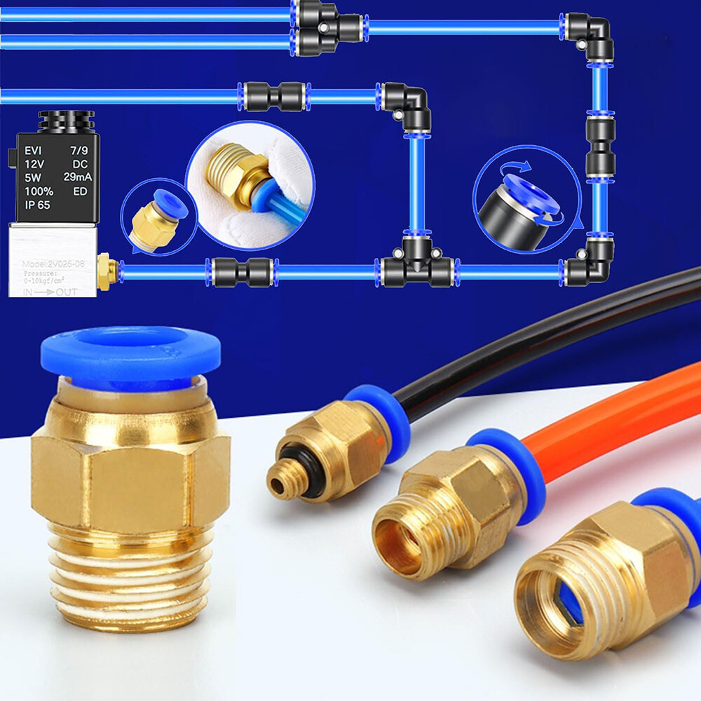 Pneumatic Push In Fitting Air Water Pipe – All Type Fittings Various Sizes