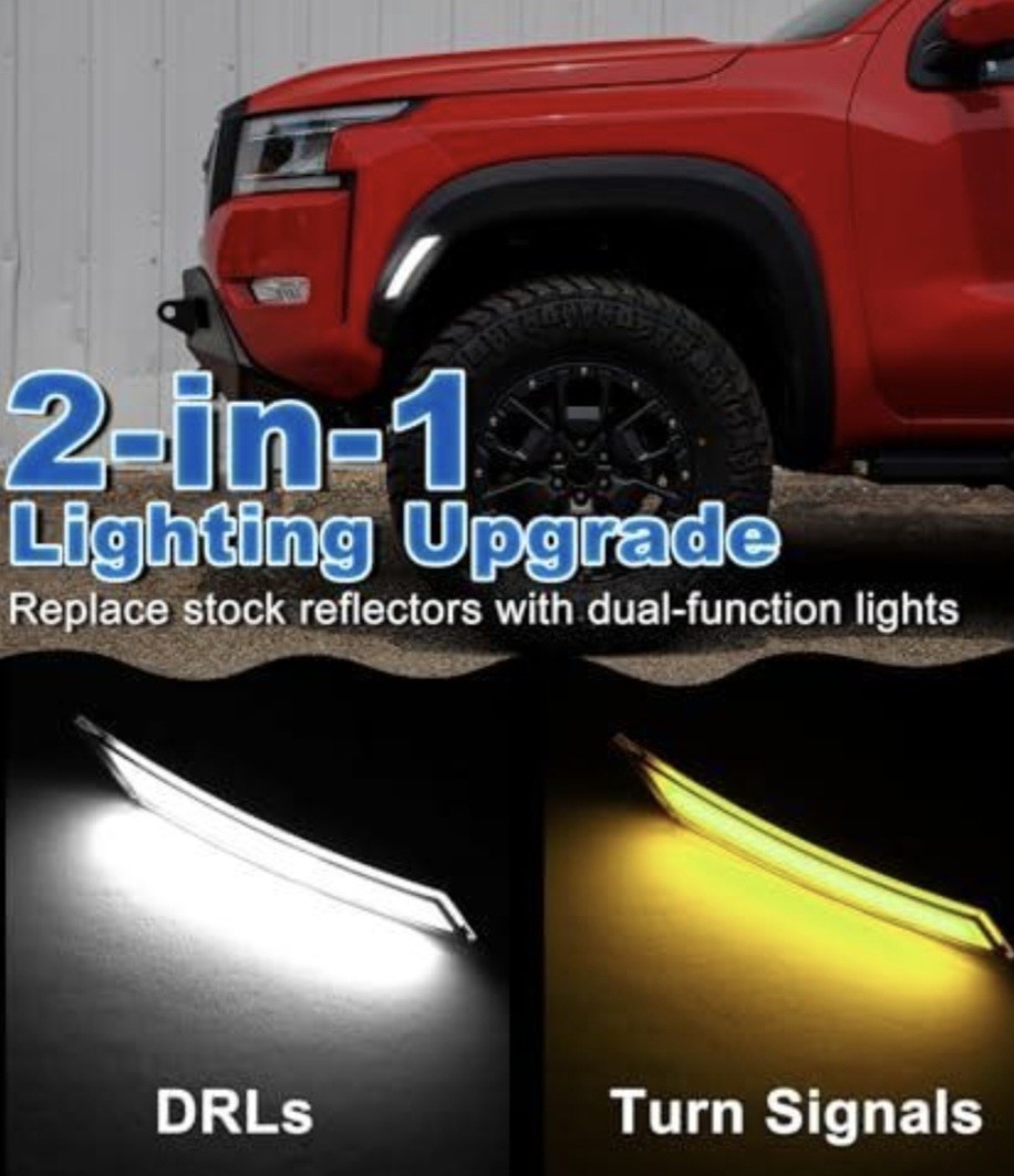 Fender LED Side Marker Lights for Nissan Frontier 2022-2025 Reflectors. Smoke…