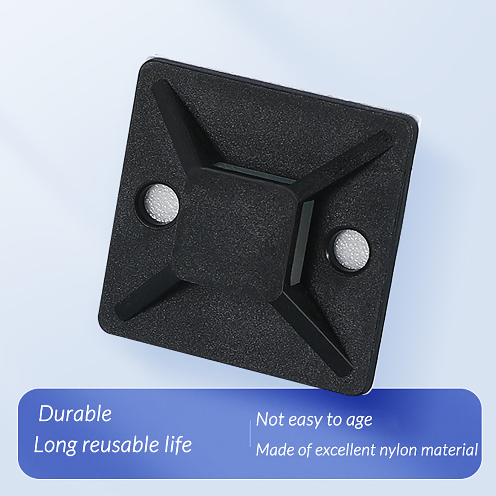 1-1000pcs Self Adhesive Cable Wire Square Tie Mounts Cord Clips Sticky Base Pad