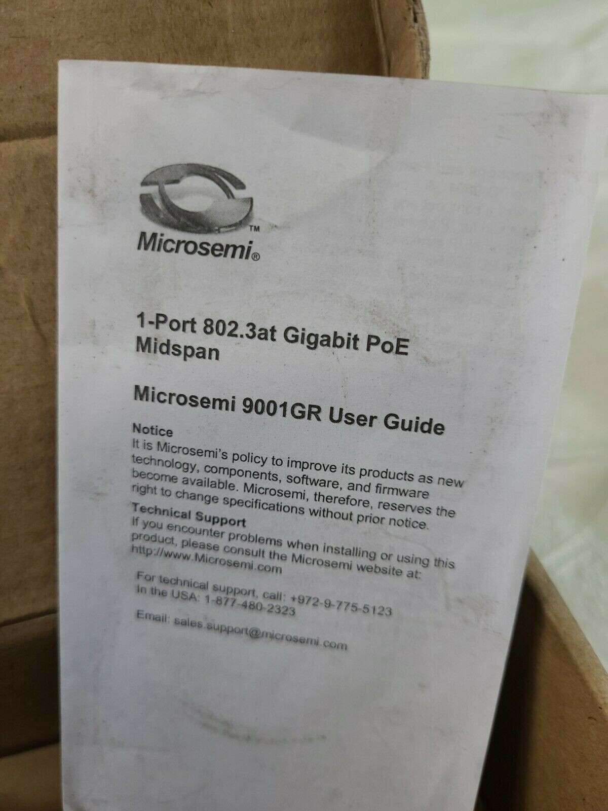 Microsemi PD-9001GR/AC PowerDsine 1-port Gigabit PoE Midspan, 30W, 802.3at