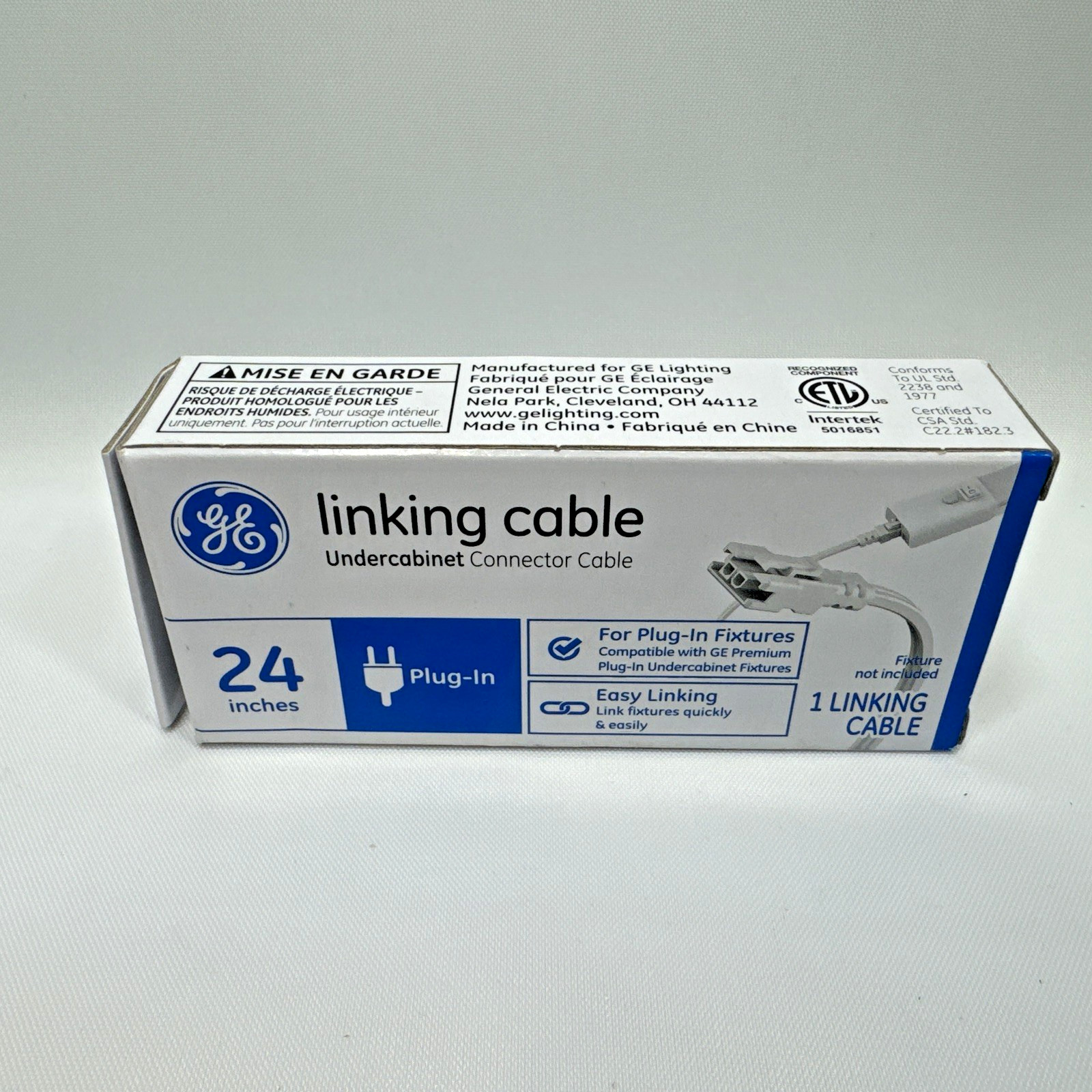 GE 24″ Undercabinet Light Linking Connector Cable Wire Plug-In Fixture White