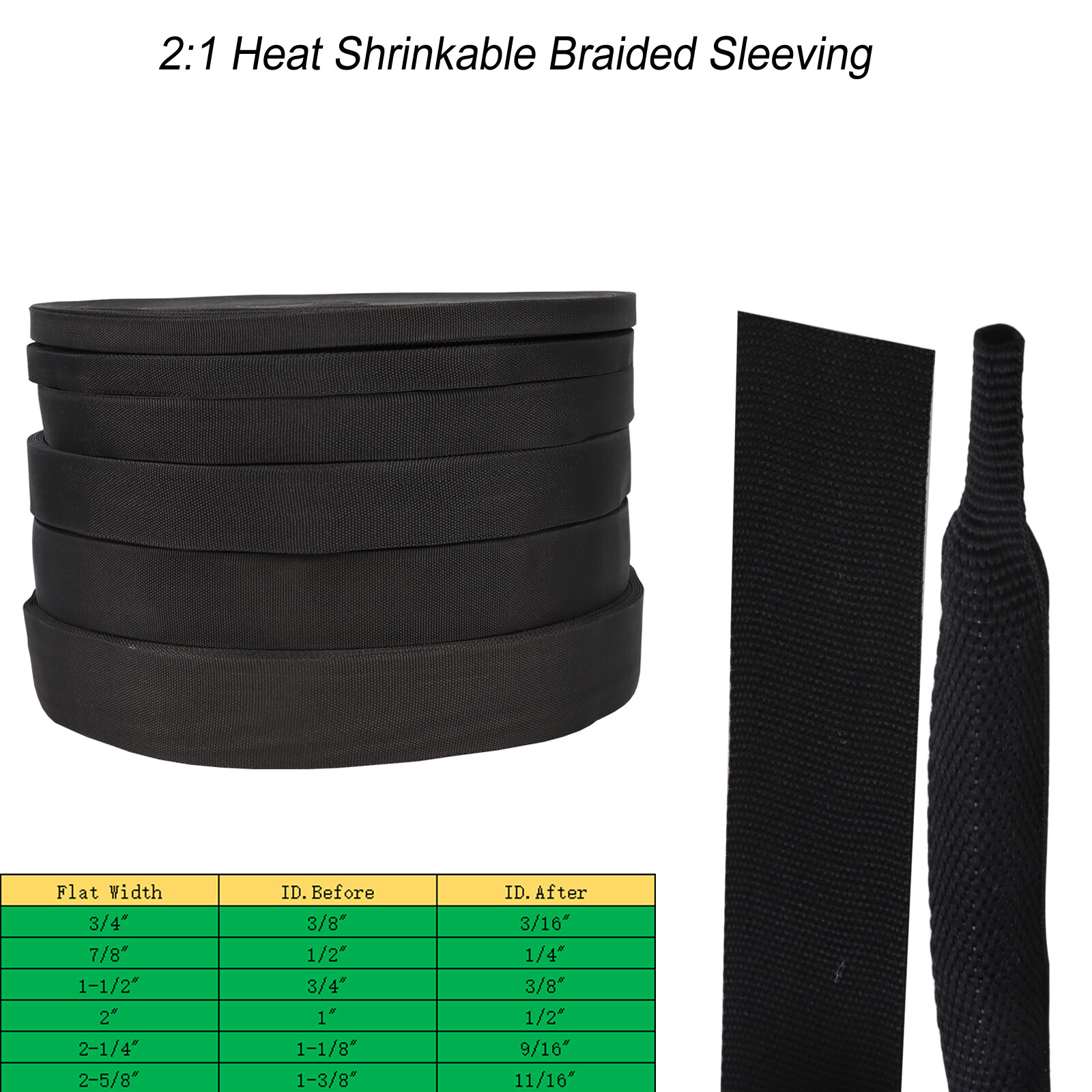 Heat Shrink Braided Sleeve Fabric Tubing- fit Irregular Shape Hose/Cable