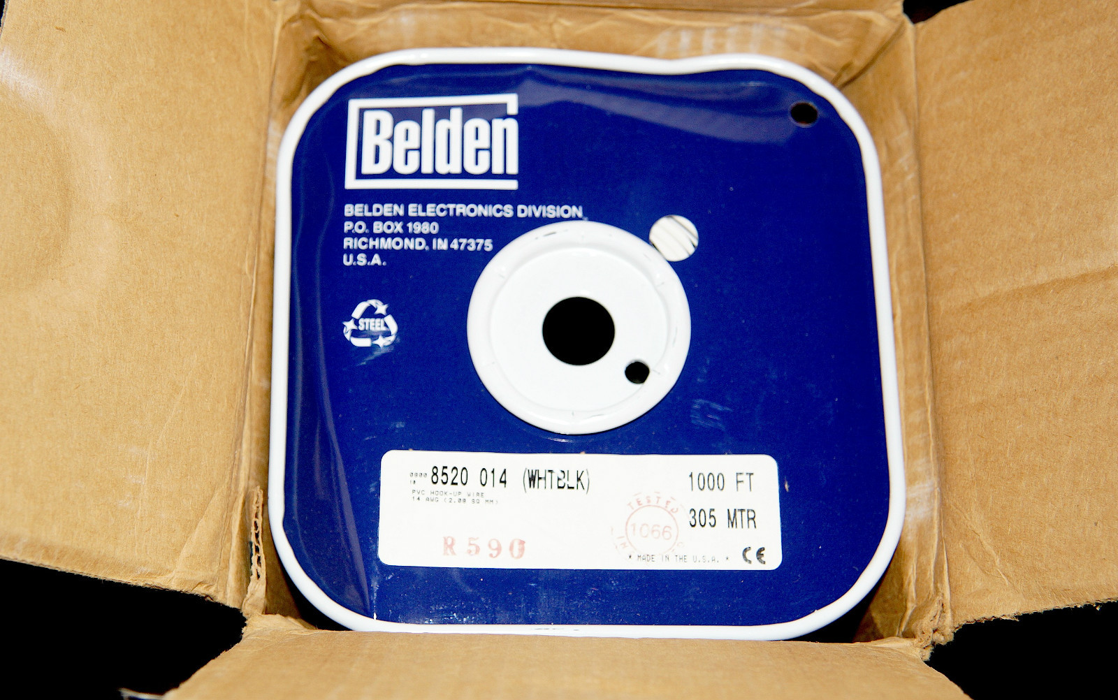 1 new 1000Ft/365M Belden “8520 014” PVC Hook-Up Wire 14 AWG 1000V Orange /White