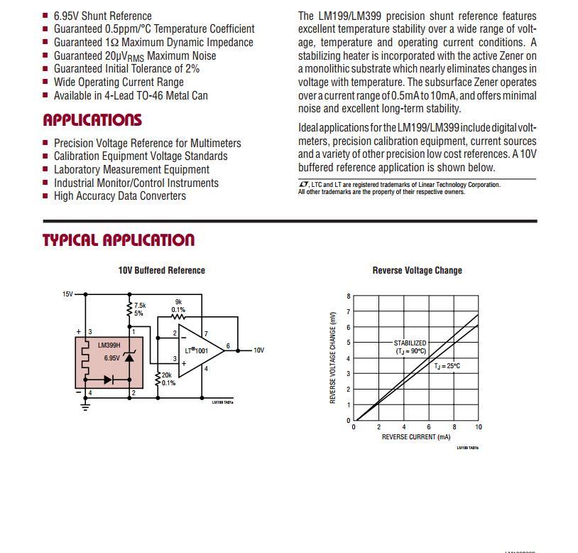 1x LM199AH Precision Reference LM199