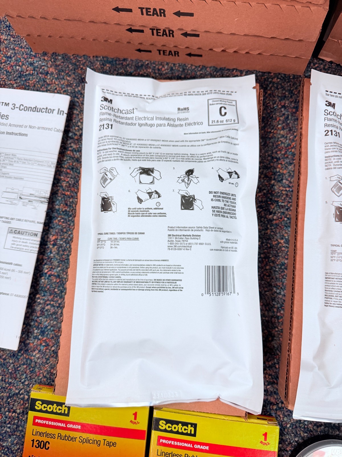 NEW 3M 5762 7100009642 3 Conductor In-line Splice kit, includes (18) x 2131C