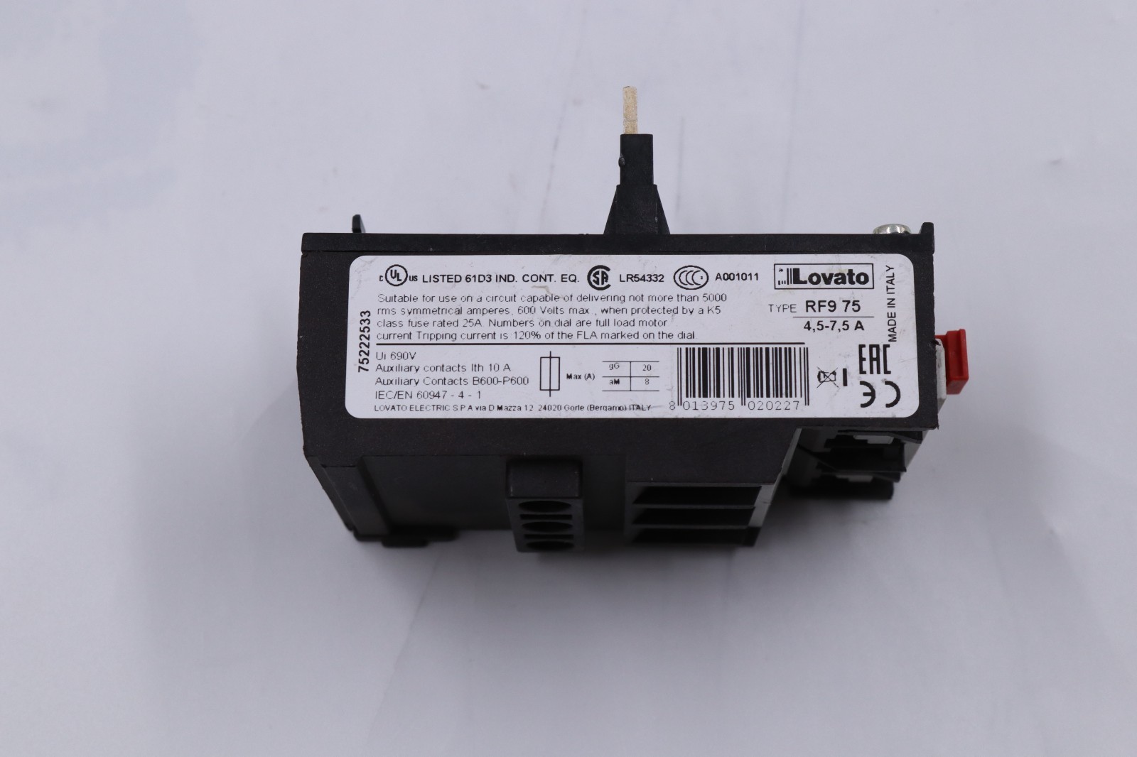 Lovato RF9 75 Thermal Overload Relay MADE IN ITALY