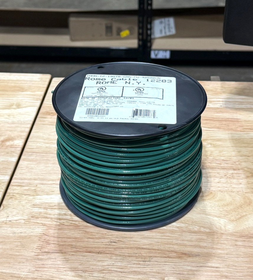 SINGLE ROME CABLE CORP 500 FT 12AWG STR THHN/THWN/MTW GRN (AEH1.5)