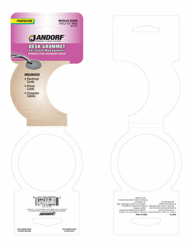 Jandorf DESK GROMMET Silver/Gray Fits 2-1/2″ Hole Cable Management Protect 61618