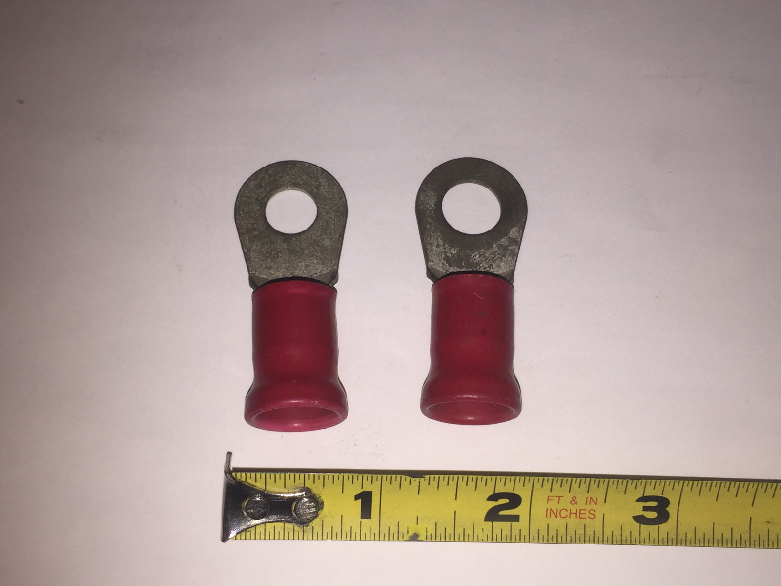 (Pack Of 2) 30 AMP 2w 60-75 1/4″ Lug Ring Tongue Terminals Red