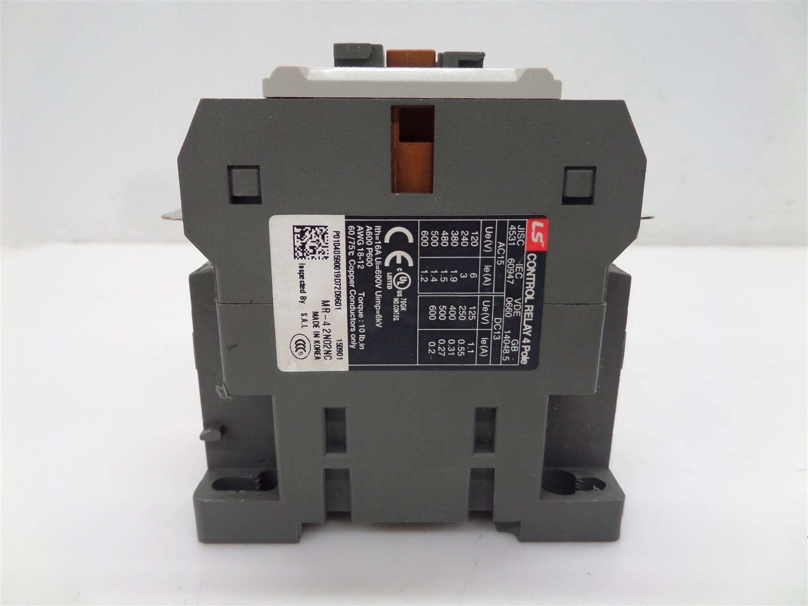 LS Metasol MR-4 2a2b AC440V 60Hz Contactor Control Relay