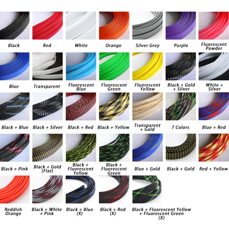 PET Expandable Braided Tube Harness Sheath Cable Wire Sleeving Dense 3mm Width